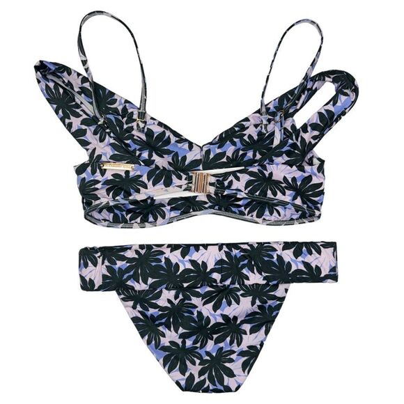 NEW Alexandra Miro Bikini Lola Top Tanga Bottom Palm Pink Blue Small - Picture 7 of 11